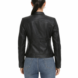 Chaqueta de Cuero Genuino Personalizada para Mujer, Estilo Motero, Prenda Exterior Premium, Material Duradero, Ajuste Cómodo, Textura Suave - Product Image 2
