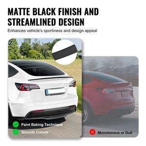 สปอยเลอร์สำหรับรถแข่ง GT Wing 47.2นิ้วสปอยเลอร์รถแข่งแบบ Tesla รุ่น Y ความแข็งแรงสูง ABS สีดำด้านสีดำด้านเข้ากันได้กับรถยนต์ด้านหลัง - Product Image 4
