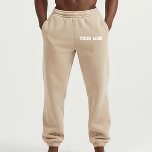 Pantalon de survêtement OEM/ODM sur mesure, tendance, épais, couleur unie, coupe ample, style baggy, bas à revers, léger, pour le sport - Product Image 1