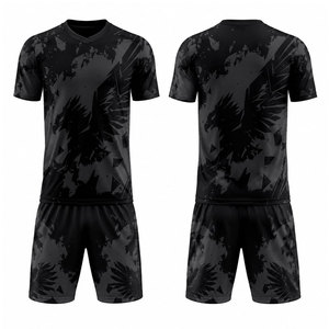 Maillots de football personnalisés respirants, légers et à séchage rapide, uniformes d'équipe pour hommes, 100% polyester, manches courtes, col en V, été - Product Image 1