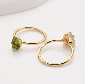 Anillo de Piedra Natural - Anillos de Piedras Preciosas con Baño de Oro para Mujer - Anillos Lisos al por Mayor - Product Image 2