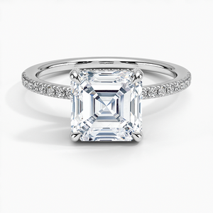 BOJ <b>Ring</b> 095 Asscher Cut 925 <b>Silver</b> Halo Stone Prong Setting <b>Solitaire</b> Diamond <b>Ring</b> 2ct D Color VVS1 Moissanite GRA Certified - Product Image 1
