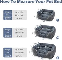 Coussin pour chien en peluche, rectangle doux, pour chiens de taille moyenne et grande