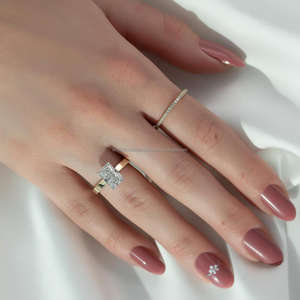 Igi/gia แล็บตัดเพชรวินเทจ14K สีเหลืองแหวนแต่งงาน/งานหมั้นใส่ได้ทั้งชายและหญิงสีขาวทองคุณภาพดีสำหรับงานปาร์ตี้ครบรอบ-คุ้มค่า - Product Image 1