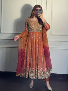 Islamic Women's Casual Chiffon Two-Piece Suit Pakistani Salwar Kameez Boutique Modest Dress Style Eco-Friendly Four Season 73800 - Product Image 1