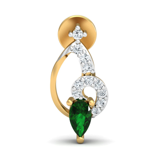 Luxury 18K Gold Plated Drop <b>Earrings</b> With Green Pear Cut Stone <b>And</b> <b>Diamond</b> Accents For Women Party Jewelry - Product Image 3