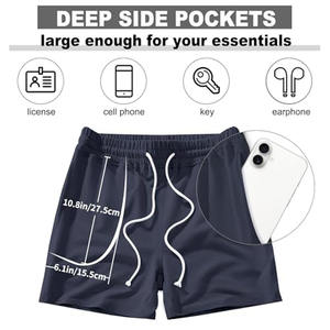 Shorts de jogging personnalisés pour hommes, en coton, à séchage rapide et respirants, pour le fitness, la course à pied et la gym. - Product Image 3