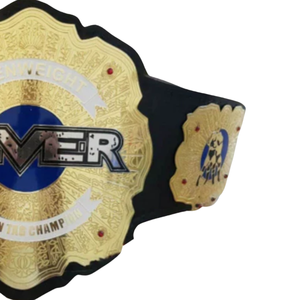 เข็มขัดแชมป์เปี้ยนเปิดน้ำหนักสำหรับผู้ชาย รุ่น Open Weight NEVER, เข็มขัดแชมป์มวยปล้ำแบบกำหนดเอง, ดีไซน์สีทองและสีดำ, ของสะสมระดับพรีเมียม - Product Image 3