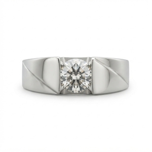 แหวนเพชรทองคำขาว 14k สุดหรู ดีไซน์คลาสสิก สง่างาม ได้รับการรับรองจาก IGI เหมาะเป็นของขวัญสำหรับงานแต่งงาน งานเลี้ยง และงานอีเว้นท์ต่างๆ - Product Image 1