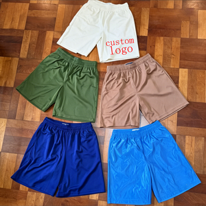 Short en maille oversize streetwear en coton épais respirant pour l'été, personnalisable avec logo, prêt à imprimer, articles en stock du fabricant, faible MOQ - Product Image 1