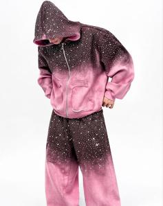 Ensembles de survêtements de sport respirants personnalisés avec fermeture éclair intégrale pour hommes, à manches longues, pour l'entraînement, vente en gros - Product Image 1
