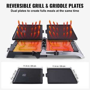 14.5 \ "piastra elettrica commerciale 1500W piano interno ristorante in acciaio inossidabile Grill in ferro antiaderente cottura - Product Image 3
