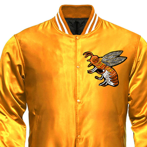 High Quality Silk Satin Varsity <b>Jackets</b> for <b>Men</b> New Arrival Custom Red Button Outdoor Fashion College Baseball <b>Jacket</b> For <b>Men</b> - Product Image 5