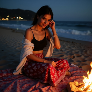 Jupe d'été enveloppante pour femmes Adya International avec motif de flocons de neige en cascade rouge rose, chic décontracté pour filles, fabriquée en Inde - Product Image 1