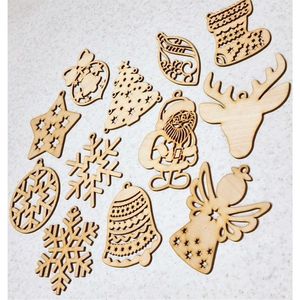 Wholesale Laser Cut Natural Wood Christmas <b>Tree</b> <b>Ornaments</b> Bulk Unfinished Wooden Hanging Crafts Holiday Decor Set <b>Ornaments</b> - Product Image 1