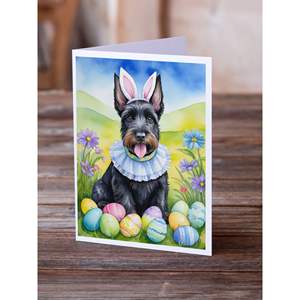 Scottish Terrier <b>Easter</b> Egg Hunt Whimsical A7 Greeting <b>Cards</b> <b>Pack</b> of 8 Blank Note <b>Cards</b> with Envelopes 5x7 Size - Product Image 2