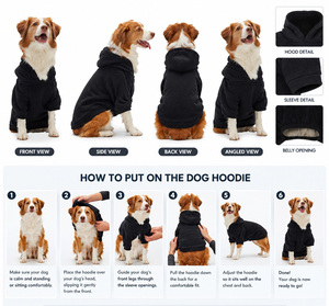 Black <b>Hoodie</b> Pet <b>Dog</b> Clothing Four Seasons Sporty Style - Product Image 6