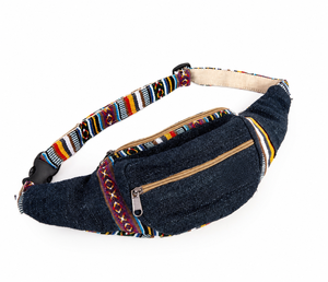 Sac banane unisexe en toile vintage réglable avec fermeture éclair, sac bandoulière pour voyage et festival, logo personnalisé - Product Image 1
