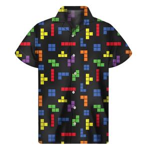 Puzzle Digital Print 100% Polyester Quick Dry Casual <b>Shirt</b> Men Women Summer Hawaiian <b>Shirts</b> Tops Street Lapel Blouse <b>Button</b> <b>Half</b> - Product Image 2