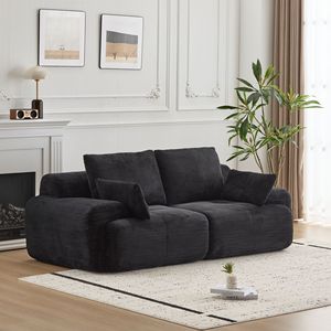 Sofà componibile moderno sofà componibile Extra Deep Loveseat Memory Foam nessun montaggio richiesto tessuto di velluto a coste per un ampio soggiorno - Product Image 1