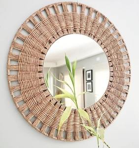 Décoration d'été bohème naturelle, miroir mural en rotin, miroir tissé de haute qualité fabriqué au Vietnam par KingCraftViet - Product Image 6
