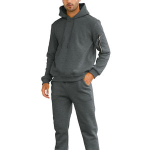Ensemble de survêtement personnalisé pour homme : pantalon de jogging et sweat à capuche, ensemble de sport uni et vierge - Product Image 2