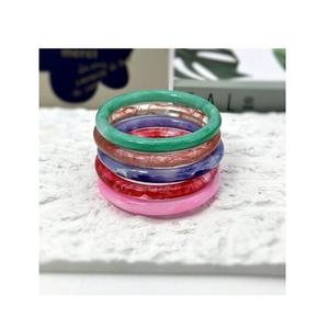 Brazalete de Resina Informal de Moda, Joyería Colorida Teñida, Modelo Geométrico, Ecológico, Brazalete Grande para Mujer - Product Image 3