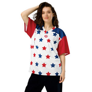 Camiseta de Fútbol Americano Sublimada Personalizada al por Mayor, Unisex, con Estampado de Estrellas, Transpirable, Ropa Deportiva al por Mayor, Servicio OEM - Product Image 6