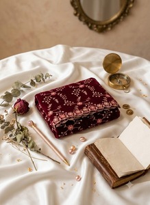Velvet Dupatta Golden Embroidery With Gota Patti Work Scarfs Stole Shawl for Indian Wedding Party Wear Traditional Fancy Dupatta - Product Image 1
