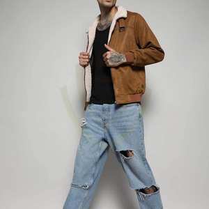 Customized Logo Printed Fresh Article Men <b>Suede</b> leather <b>Jacket</b> Top Vintage Made Winter Wear <b>Suede</b> leather <b>Jacket</b> - Product Image 4