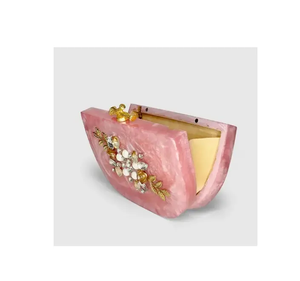 Classic Resin Simple Design Brass Ladies Sling Women Look Evening Clutch <b>Wedding</b> Purse BY MULTI CRAFT - Product Image 3