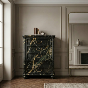 Commode à 5 tiroirs en bois massif de style néo-classique pour projet hôtelier 5 étoiles, meuble de rangement de luxe pour <span class=keywords><strong>chambre</strong></span> à coucher, fabrication OEM ODM sur mesure - Product Image 5