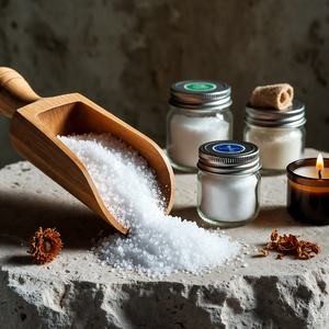 Sel de Bain Himalayen Blanc Naturel à Grain Fin, Pierre Sculptée, Thérapie Spa Minérale et Herbacée Moderne, Bain Relaxant pour le Corps, Cristal Doux - Product Image 4