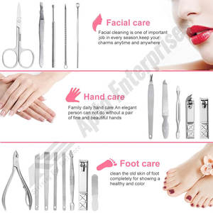 Cadeau rose pour femmes et hommes, kit de soins des ongles, ensemble de manucure et de toilettage avec étui de voyage, kit de manucure en acier inoxydable de 18 pièces - Product Image 5