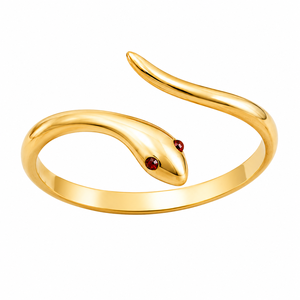 925 Sterling <b>Silver</b> Open Snake <b>Ring</b> Adjustable Open Band 18k Gold Plated Zircon Accent Jewelry for Women Stackable <b>Stacking</b> <b>Ring</b> - Product Image 2