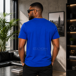 เสื้อยืดผู้ชาย Cosh International ลายดาวประดับคริสตัลสีน้ำเงิน ดีไซน์เนอร์ พรีเมียม สตรีทแวร์ แขนสั้น - Product Image 4