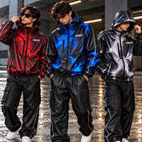Veste bomber pour homme tendance, personnalisée, de haute qualité, à capuche, avec fermeture éclair, coupe-vent, imperméable, changeant de couleur en fonction de la chaleur, en nylon