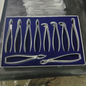 Juego de 10 fórceps dentales para extracción de dientes, modelo inglés, de acero inoxidable, instrumentos dentales de Mountis Corporation - Product Image 5