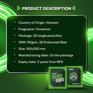Lingettes pour baskets: élimine efficacement la saleté, les taches et les odeurs, sans danger pour tous les types de chaussures, marque et emballage personnalisés disponibles - Product Image 5