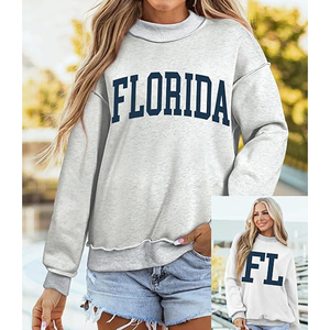 Sweat-shirt à col roulé réversible personnalisé pour femme, idéal pour le collège, l'université, le fitness, l'équipe, avec nom d'école personnalisé, pull sportif 100% coton - Product Image 4