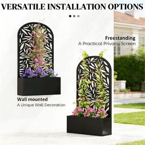 Fioriera e Supporto per Piante in Metallo Nero per Vasi e Fioriere da Giardino - Product Image 3