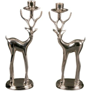 Porte-bougie en aluminium en forme de renne pour la décoration de la maison, nouveau style, argenté, fait main, pour salon et idée cadeau - Product Image 1