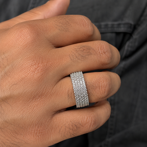 925 Sterling Silver Custom <b>Men's</b> <b>Ring</b> Original VVS Moissanite Fully Iced Luxury Hip Hop Bling Rhodium Plated Party India - Product Image 2