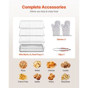 Commercial 66L 4-Tier Countertop Oven 2800W Electric <b>Toaster</b> Tempered <b>Glass</b> Door Wire Racks Clip Commercial Bakery Equipment - Product Image 6