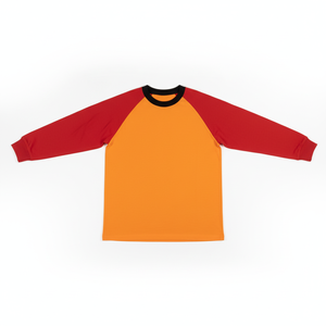 เสื้อยืดแขนยาวคอตตอนพรีเมียมทรงแร็กแลนสำหรับผู้หญิง พิมพ์โลโก้ตามสั่ง เสื้อเบสบอลสองสี แขนยาวทรงโอเวอร์ไซส์ สตรีทแวร์ ยูนิเซ็กส์ - Product Image 1