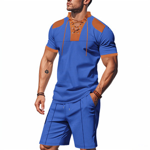 2026 Men's Summer 2-Piece Set Short Sleeve <b>T</b> Shirt Hoodie Customizable Sports Jogging Tracksuit for Gym Training for Outdoor - Product Image 5