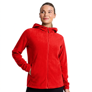 Sudadera con Capucha y Cierre de Cremallera en Verde Oliva, Corte Regular, Informal, Unisex, para Otoño, 100% Poliéster, Transpirable, Diseño Sólido de Punto - Product Image 6