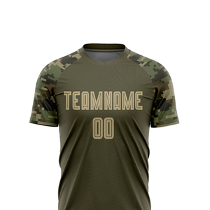 Ensemble de maillots de football personnalisés en polyester pour hommes, dernières tendances, ensemble de vêtements de football pour jeunes, imprimé camouflage, polyester sublimé, manches courtes - Product Image 5