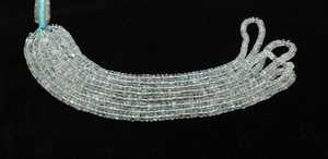 Perles Rondelles Lisses en Aigue-marine Naturelle AAA, Perles de Pierre Précieuse Aigue-marine, Perles Rondelles en Aigue-marine Naturelle de 16 Pouces, Perles de Pierre Précieuse en Vrac - Product Image 2