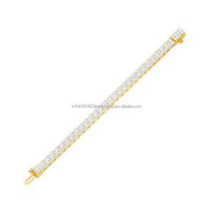 Pulsera de Boda Ancha y Lujosa con Diamante Cultivado en Laboratorio, Joyería de Cristal para Novia, Pulsera de Oro de 10K/14K/18K - Product Image 4